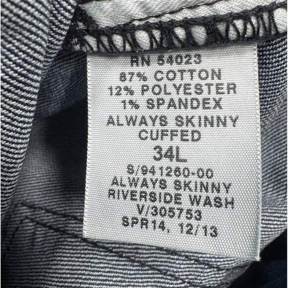 Gap 1969 Jeans Womens 34L (18) Always Skinny Mid Rise Blue Denim Measure 38 x 33 - Picture 4 of 6